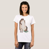 かわいい日本の猫ファミリーかわいいこけし Tシャツ (正面フル)