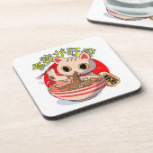 かわいい日本の猫食べの麺|過去記事 コースター (左側)