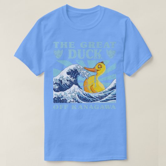 かわいい日本の素晴らしWAVE素晴らし Duck Cute Japan A Tシャツ (デザイン正面)