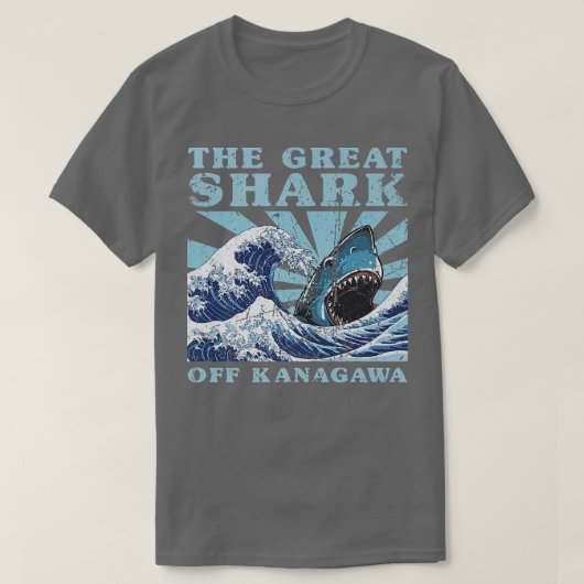 かわいい日本の素晴らしWAVE素晴らし Shark Cute Japan Tシャツ (デザイン正面)