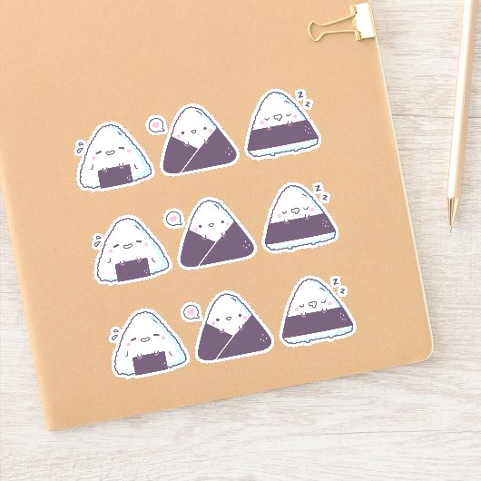 かわいい日本の食べ物おにぎりおもしろい シール (ノートブック)