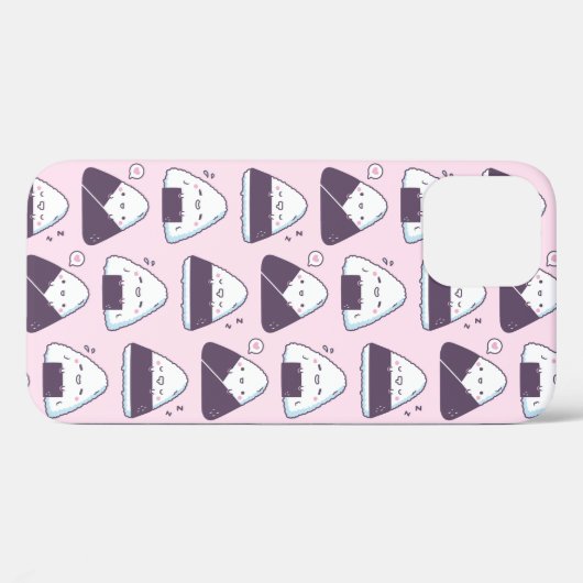 かわいい日本の食べ物おにぎり模様ピンク Case-Mate iPhoneケース (裏面 (横))