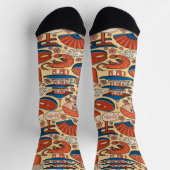 かわいい日本の食べ物のタイル ソックス (上部)