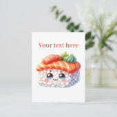 かわいい日本の食べ物の追加メッセージ ポストカード (スタンド正面)
