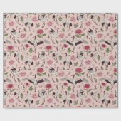 かわいい日本の鶴の鳥のパターンのギフトかわいい夏 ラッピングペーパー (フラット)