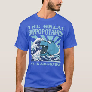 かわいい日本のWAVE素晴らし Hippo Cute Japan Tシャツ