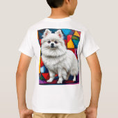 かわいい日本スピッツの犬の肖像画 🐶✨🤍 Tシャツ (裏面)