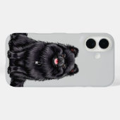 かわいい日本スピッツの黒犬の子犬のペット愛好家 Case-Mate iPhoneケース (裏面 (横))
