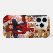 かわいい日本人メイドと自撮りするスパイダーマン iPhoneケース (裏面横)