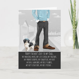 かわいい日本犬狆とパパ おもしろい父の日 シーズンカード