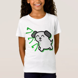 かわいい日本製アニメのスタイル犬はTシャツ-緑--をからかいます Tシャツ