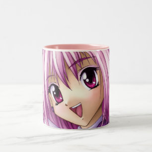 かわいい日本製アニメの女の子の女中 ツートーンマグカップ