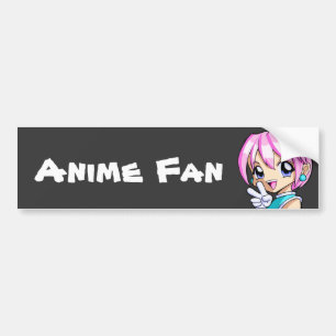 かわいい日本製アニメの女の子 バンパーステッカー