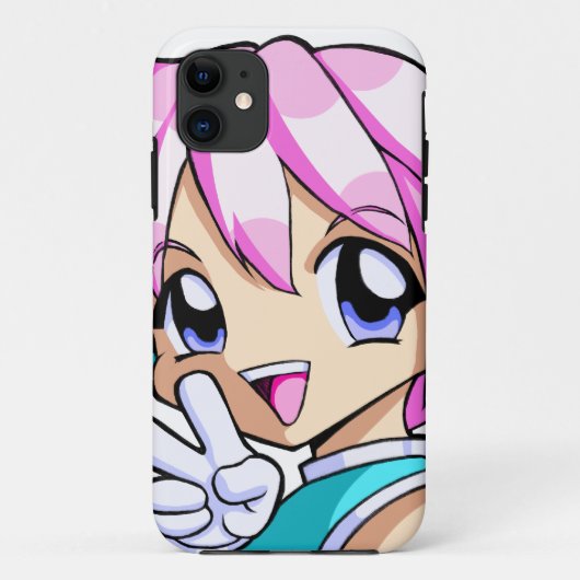 かわいい日本製アニメの女の子 Case-Mate iPhoneケース (裏面)