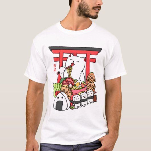 かわいい日本食 Tシャツ (正面)