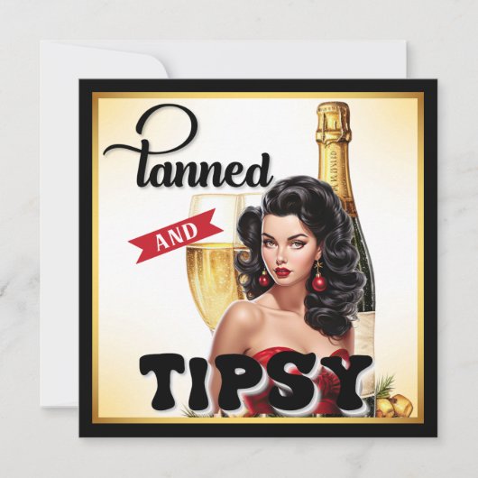 かわいい日焼けのポーズで酔っ払いのピンナップ シーズンカード (正面)