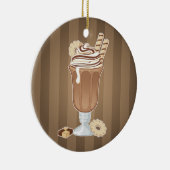 かわいい旧式チョコレートミルクセーキのデザイン セラミックオーナメント (右)