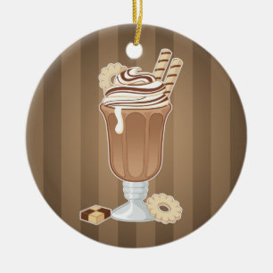 かわいい旧式チョコレートミルクセーキのデザイン セラミックオーナメント