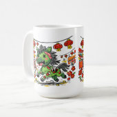 かわいい旧正月 馬の年 コーヒーマグカップ (正面左)