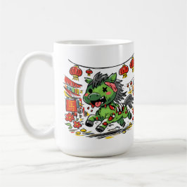 かわいい旧正月 馬の年 コーヒーマグカップ