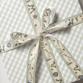 かわいい昆虫ボホパステルズブルーセージクリーム男の赤ちゃん グログランリボン