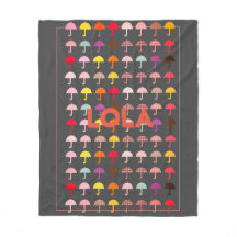 かわいい明るいおもしろい傘のパターン追加名ブランケット