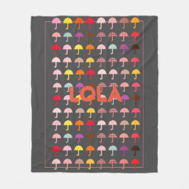 かわいい明るいおもしろい傘のパターン追加名ブランケット フリースブランケット