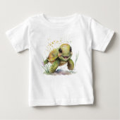 かわいい明るいカメ素晴らしベビージャージーTシャツ ベビーTシャツ (正面)