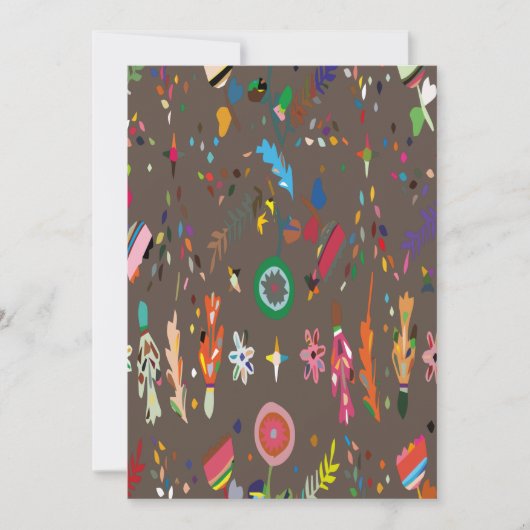 かわいい明るいカラフルフローラ セーブザデート (正面)