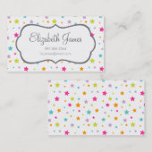 かわいい明るいカラフル星 名刺 (正面/裏面)