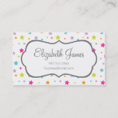 かわいい明るいカラフル星 名刺 (正面)