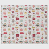 かわいい明るいクリスマス ラッピングペーパー (フラット)