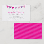 かわいい明るいバントはっきりしたパーティーかわいらしピンク紫 名刺 (正面/裏面)