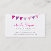 かわいい明るいバントはっきりしたパーティーかわいらしピンク紫 名刺 (正面)