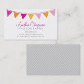 かわいい明るいバントはっきりしたパーティーピンクのオレンジ色 名刺 (正面/裏面)