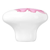 かわいい明るいピンクのトリケラトプスの恐竜 セラミックノブ (側面)