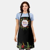 かわいい明るいベーカーフローラエプロン エプロン (着用した状態)