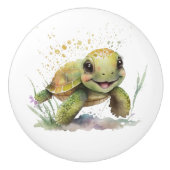 かわいい明るい亀のセラミックノブ セラミックノブ (正面)