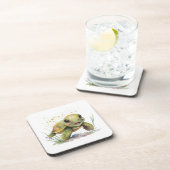 かわいい明るい亀の懸命プラスチックコースター コースター (右側)