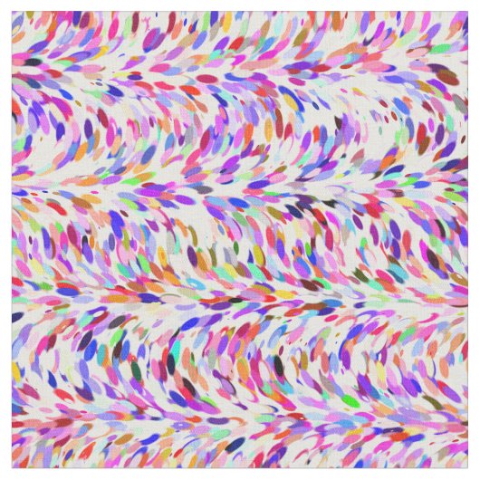 かわいい明るい夏の色絵を描の（ばちゃばちゃ）跳ねる ファブリック (クローズアップ)