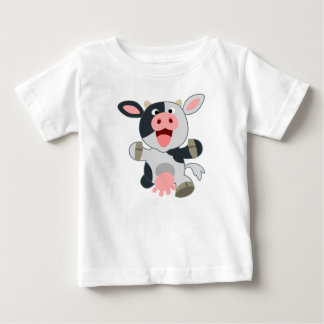 かわいい明るい漫画の牛のベビーTシャツ ベビーTシャツ