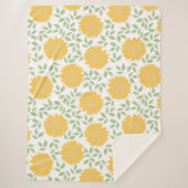 かわいい明るい田舎ひまわり柄 シェルパブランケット (正面)