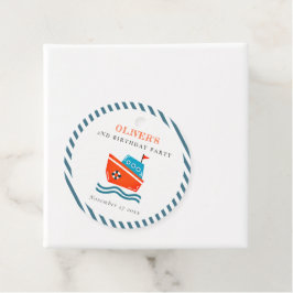 かわいい明るい航海のキッズボート任意の年齢誕生日 フェイバータグ