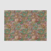 かわいい明るい色のレトロサークル花柄 薄葉紙 (正面)