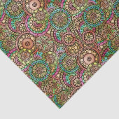 かわいい明るい色のレトロサークル花柄 薄葉紙 (詳細)