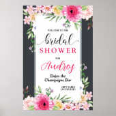 かわいい明るい花のブライダルシャワー ポスター (正面)