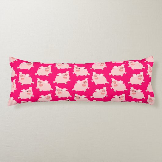かわいい明るい豚の姿 ボディピロー (正面)