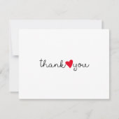 かわいい明るい赤いハートの感謝 サンキューカード (正面)