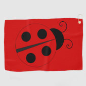 かわいい明るい赤スポーティなレディーバグ ゴルフタオル (横)