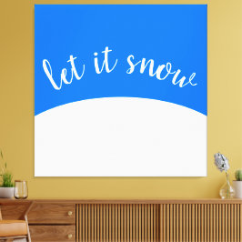 かわいい明るい青空ホワイトヒルそれを雪のスクリプトを許可 キャンバスプリント